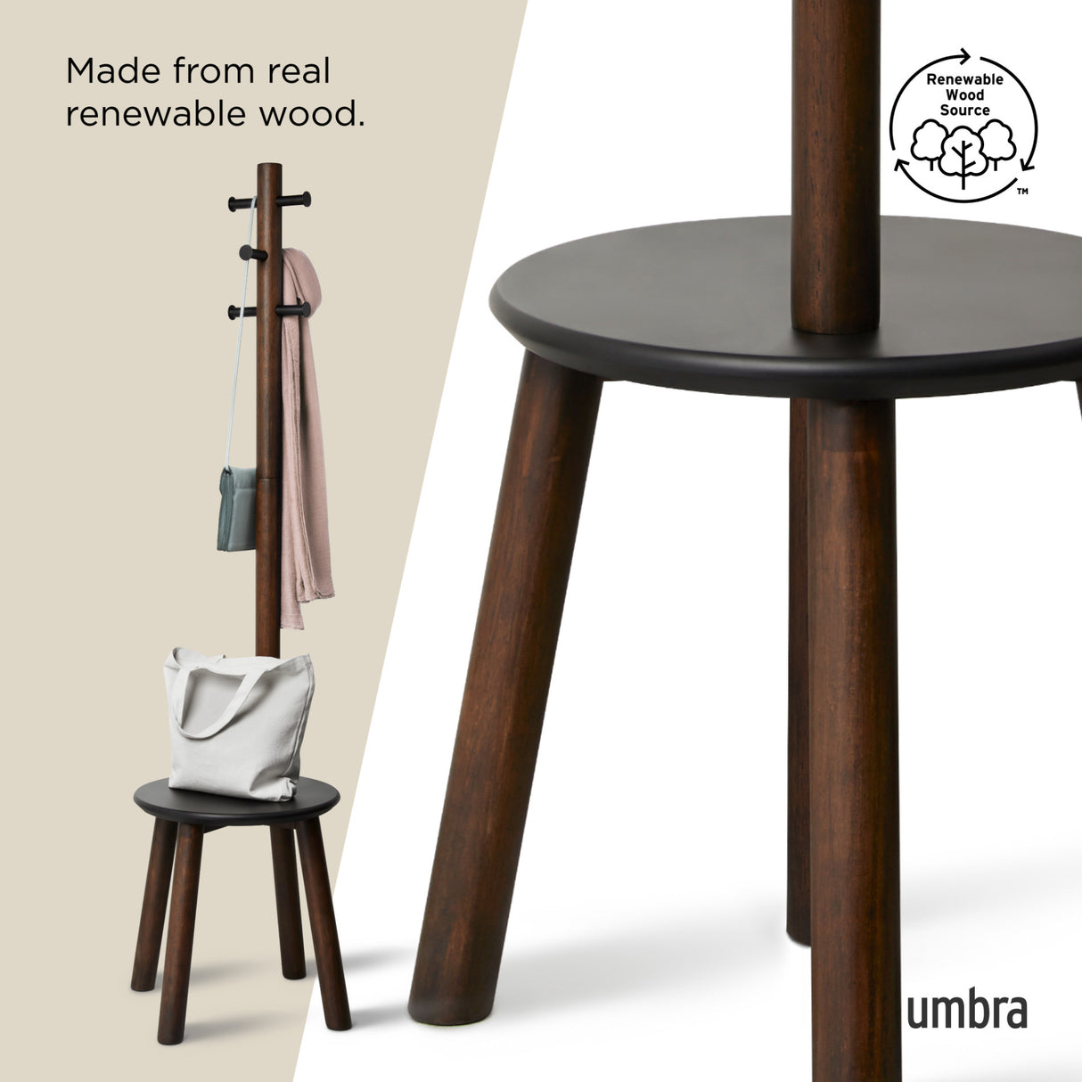 Coat Racks & Valets | color: Black-Walnut