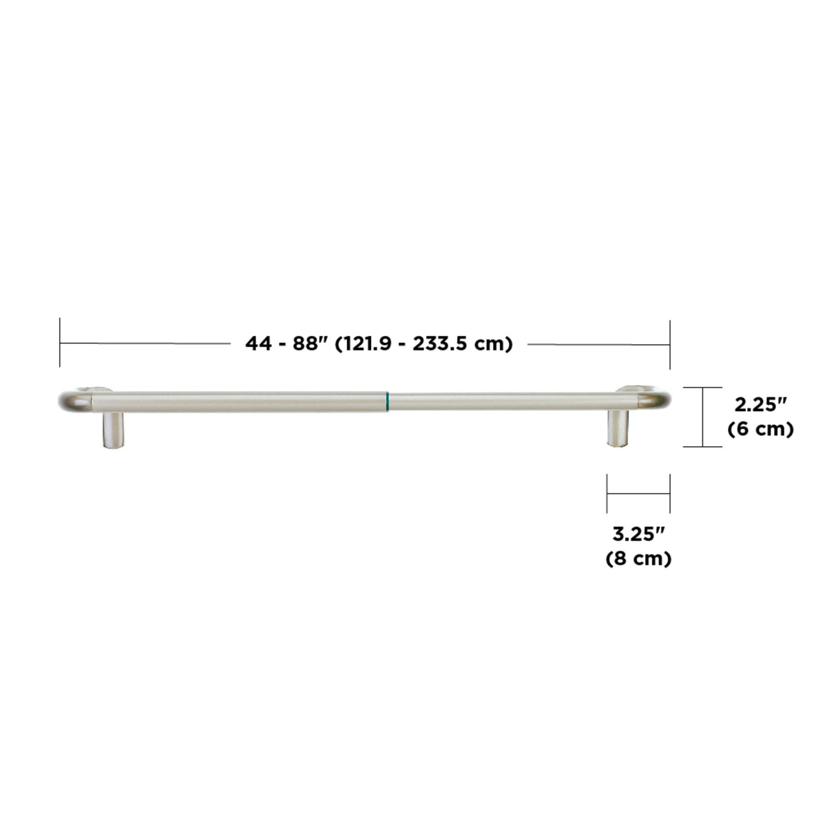 Single Curtain Rods
| color: Matte-Nickel | size: 48-88" (122-224 cm) | diameter: 3/4" (1.9 cm)
