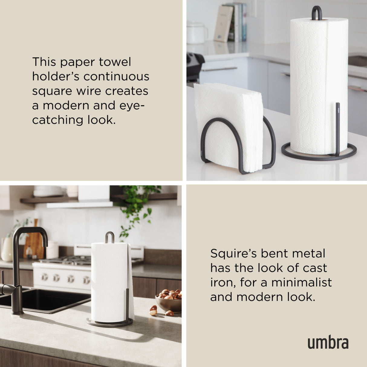 Countertop Paper Towel Holders | color: Black