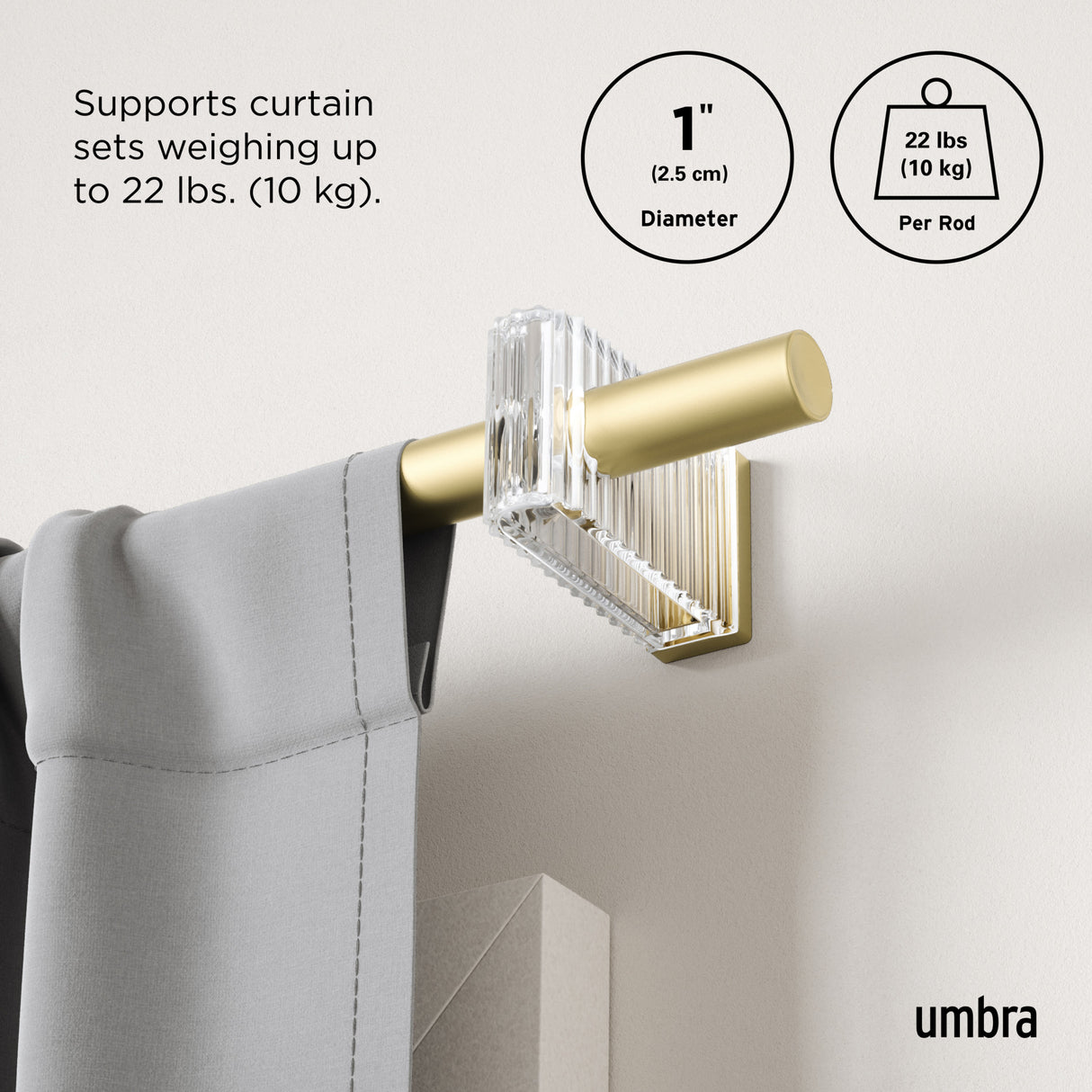 | color: Gold | size: 42-120" (107-305 cm) | diameter: 1" (2.5 cm)