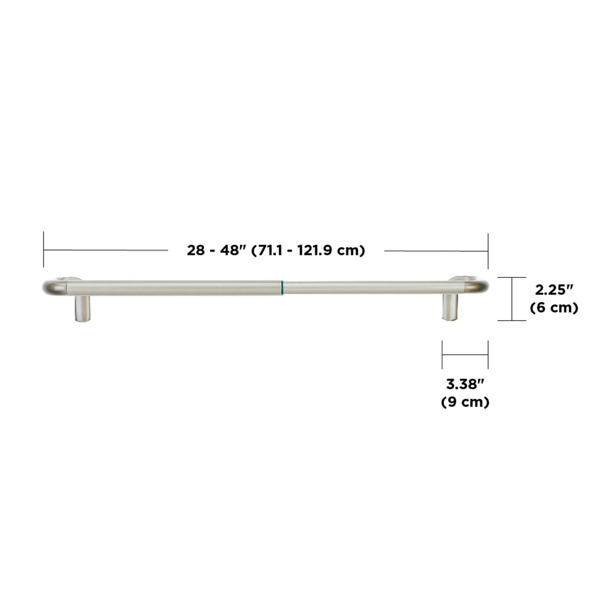 Single Curtain Rods
| color: Matte-Nickel | size: 28-48" (71-122 cm) | diameter: 3/4" (1.9 cm)