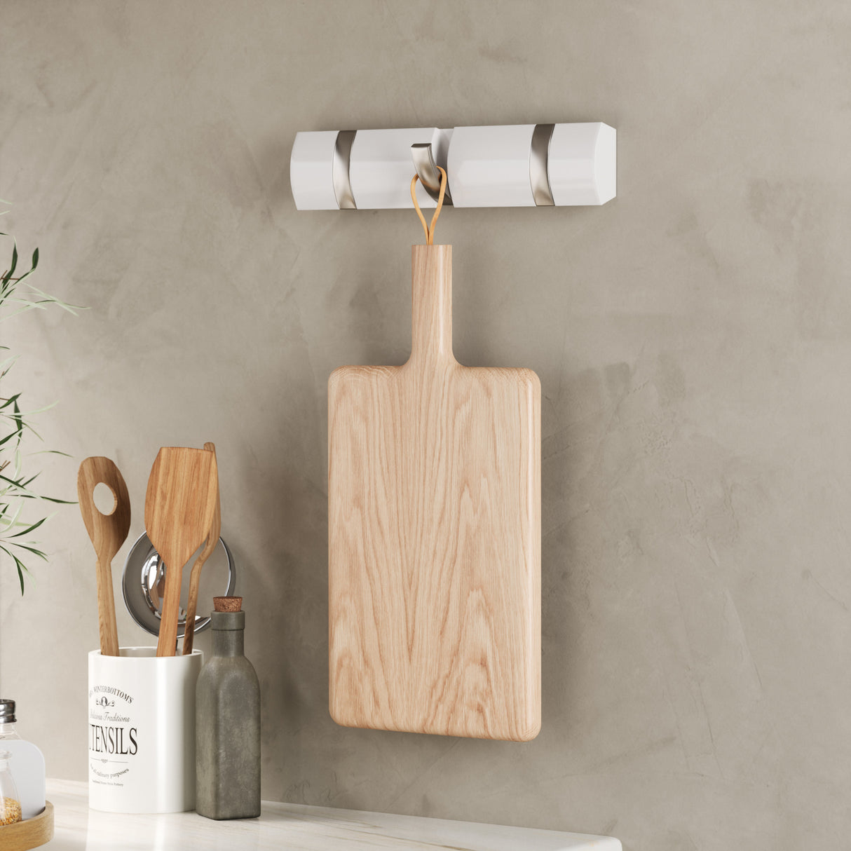 Wall Hooks | color: White-Nickel