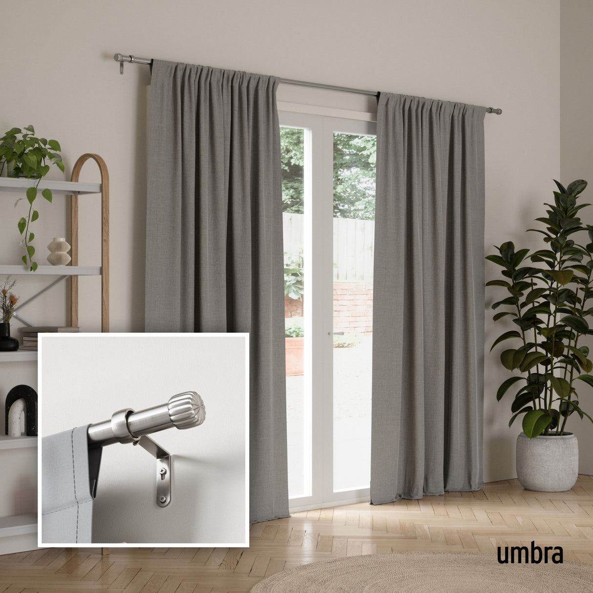 | color: Nickel-Steel | size: 66-120" (168-305 cm) | diameter: 1" (2.5 cm)