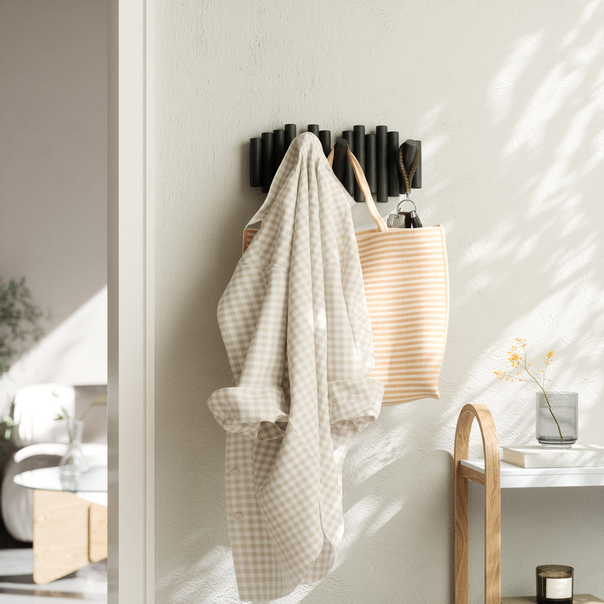 Wall Hooks | color: Black | size: 5-Hook