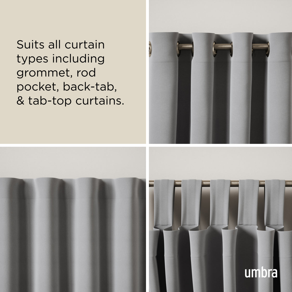 Single Curtain Rods
| color: Matte-Nickel | size: 88-144" (224-366 cm) | diameter: 3/4" (1.9 cm)