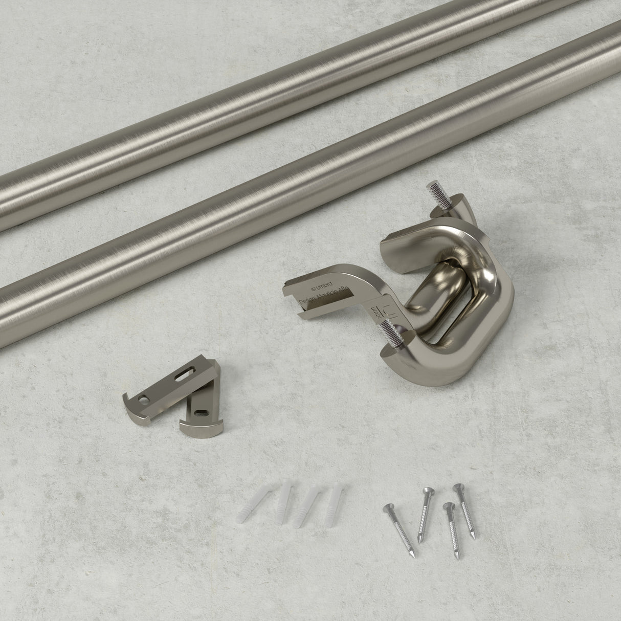 Single Curtain Rods
| color: Matte-Nickel | size: 88-144" (224-366 cm) | diameter: 3/4" (1.9 cm)