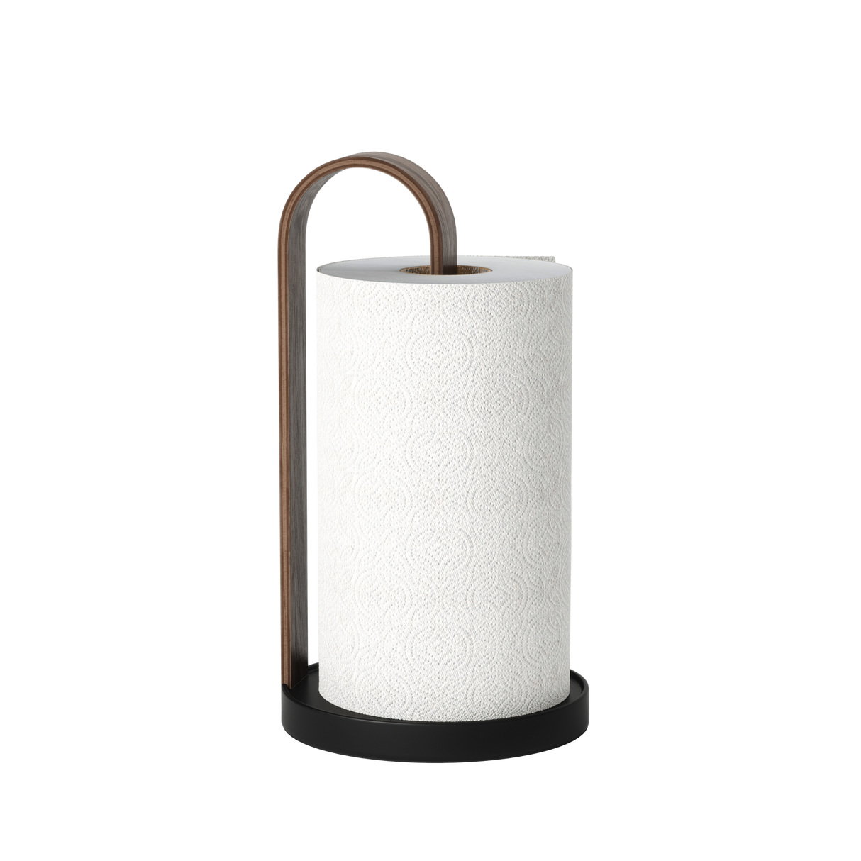 Paper Towel Holders | color: Black/Walnut