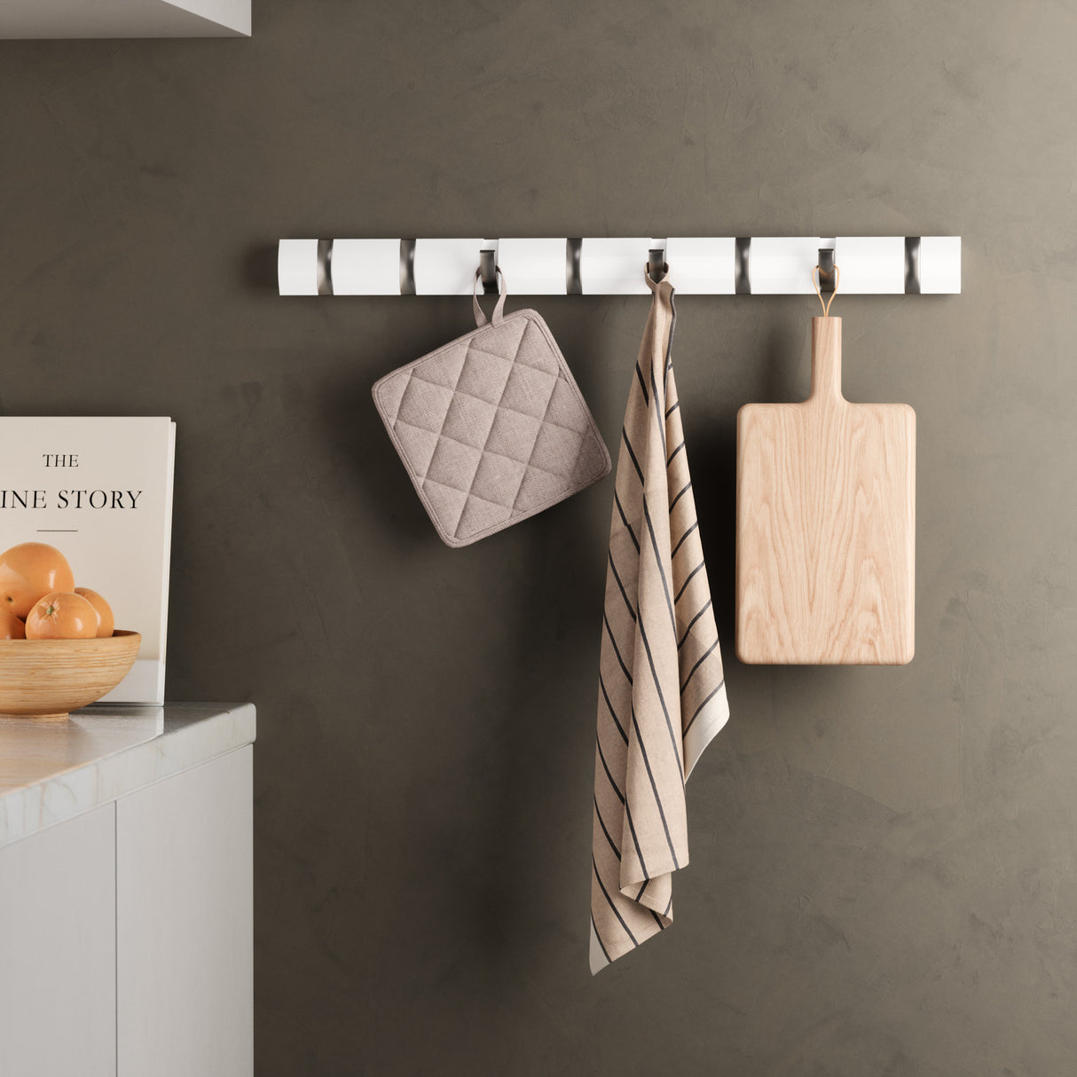 Wall Hooks | color: White-Nickel
