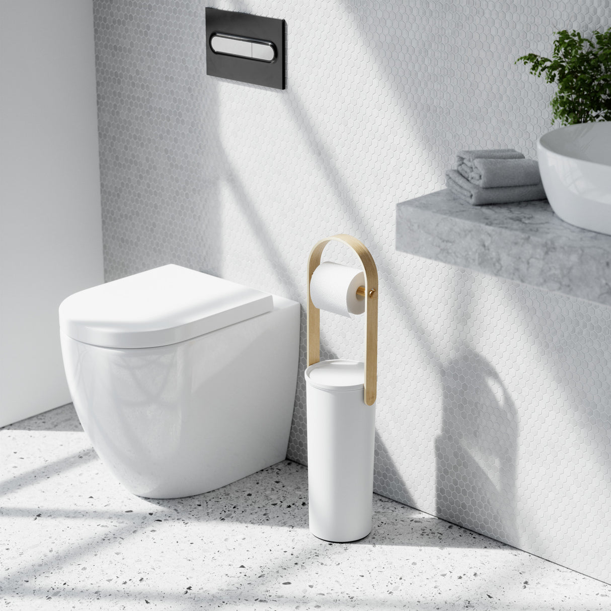 Toilet Paper Stands | color: White-Natural | Hover