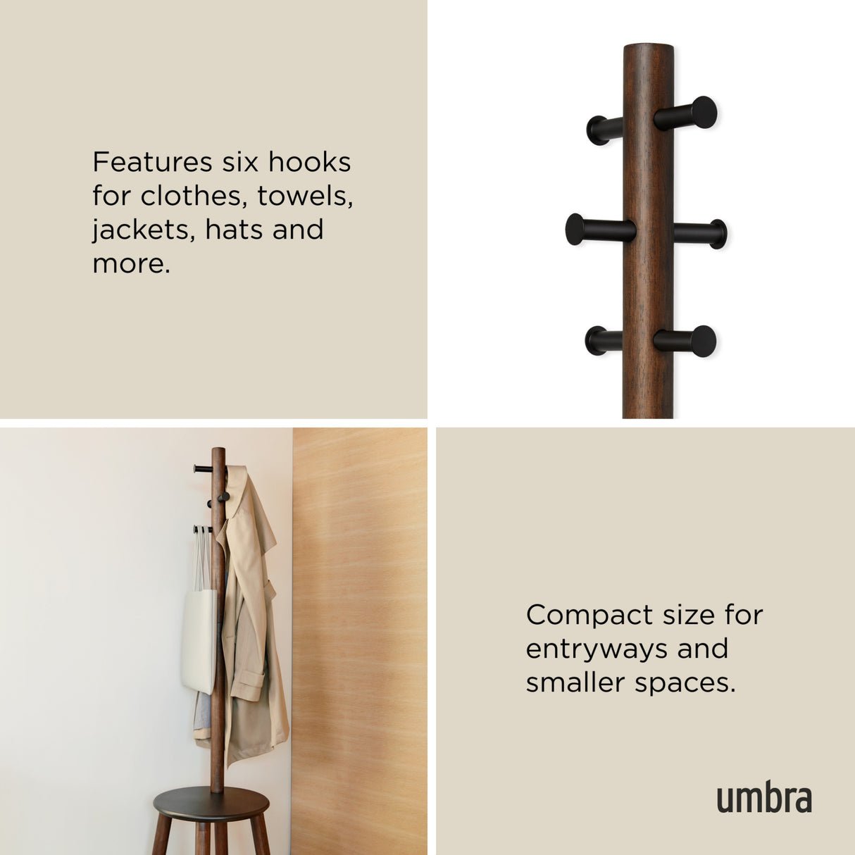 Coat Racks & Valets | color: Black-Walnut