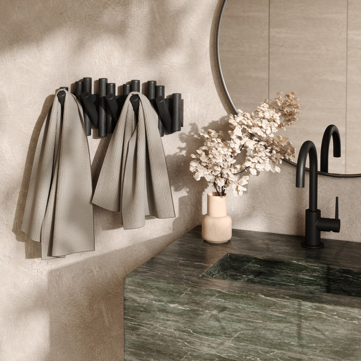 Wall Hooks | color: Black | size: 5-Hook