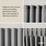 Single Curtain Rods | color: Matte-Black | size: 66-120" (168-305 cm) | diameter: 1" (2.5 cm)