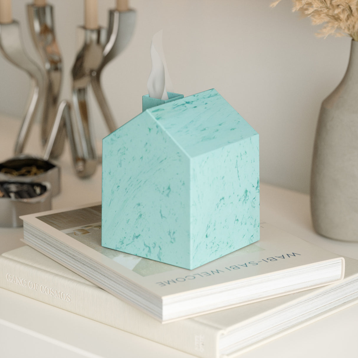 Tissue Box Cover & Trays | color: Ocean Blue