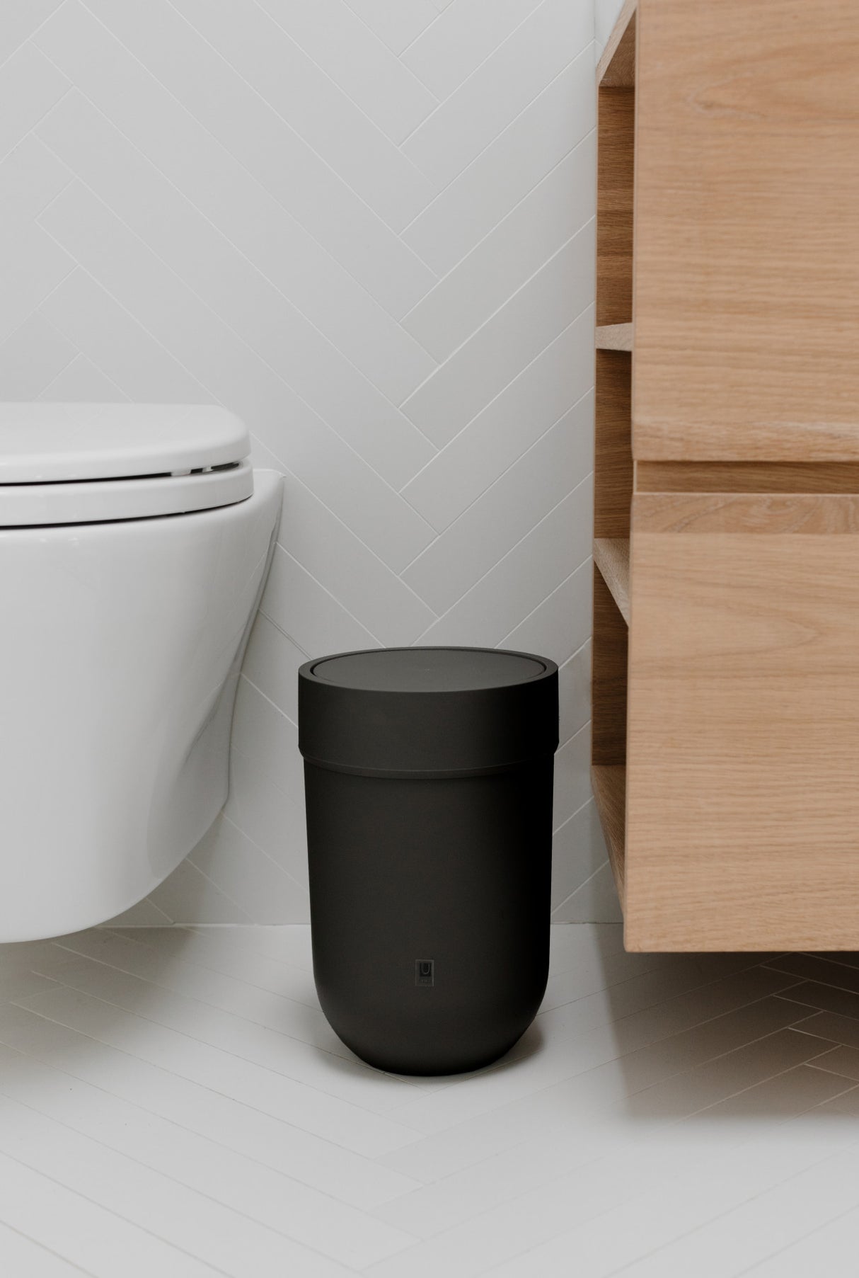 Bathroom Trash Cans | color: Black | Hover