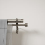 Double Curtain Rods | color: Nickel-Steel | size: 36-66"(91-168cm) | diameter: 1"(2.5cm) | https://vimeo.com/625708779