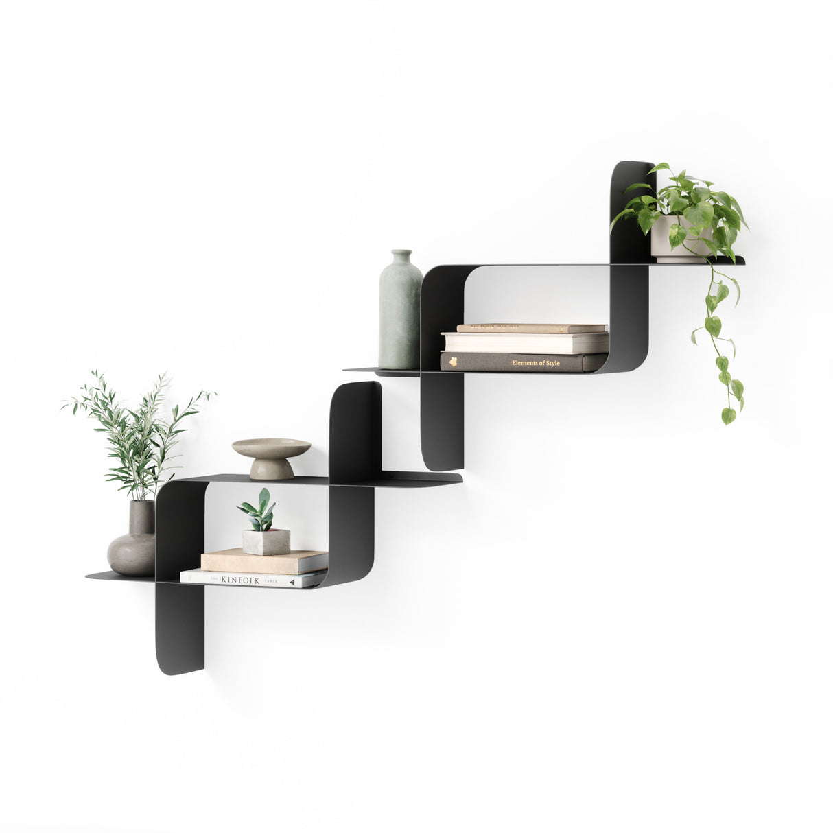 Shelves & Magazine Racks | color: Black | size: 2-Pack