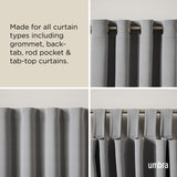 Double Curtain Rods | color: Nickel-Steel | size: 120-180" (305-457 cm) | diameter: 1" (2.5 cm)