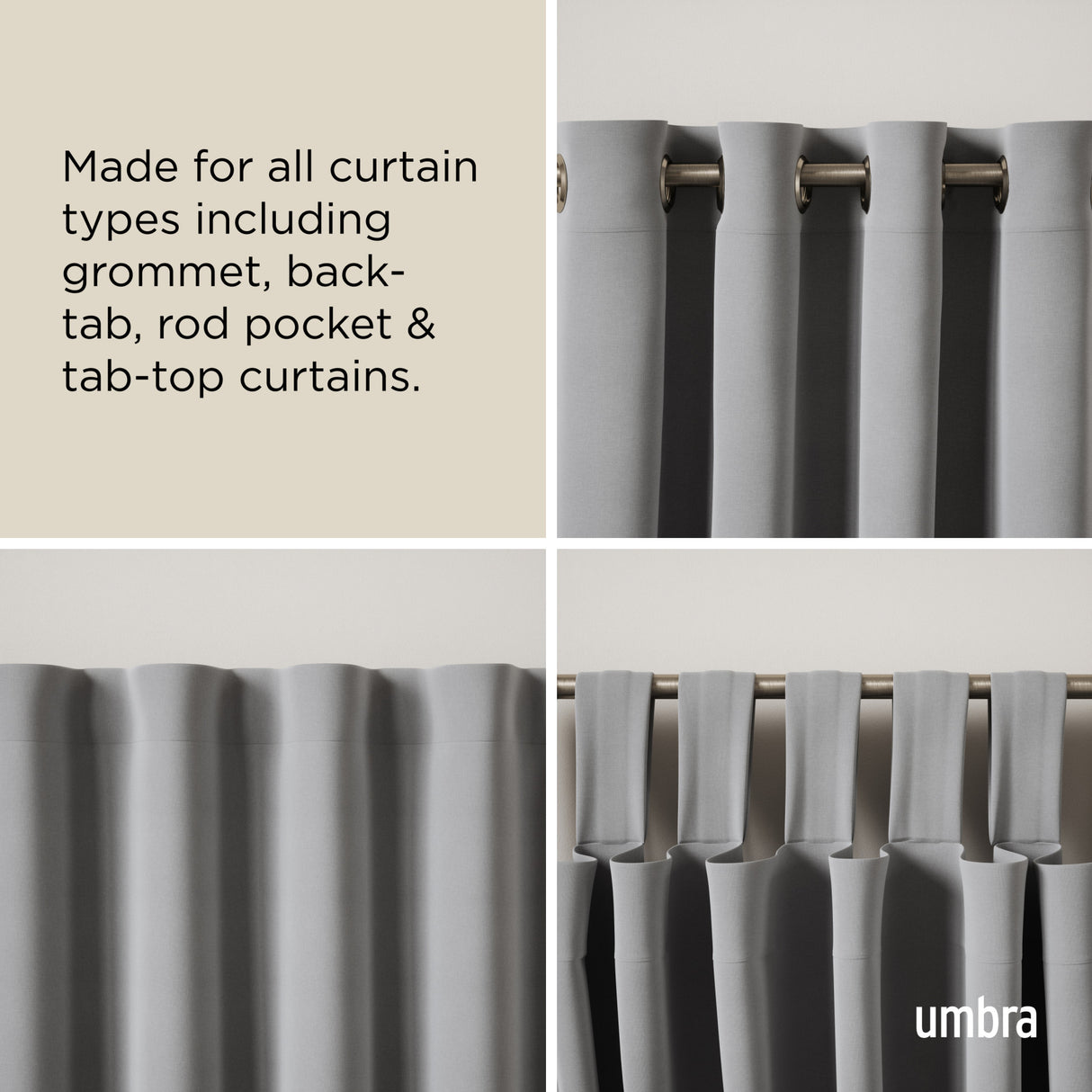 Double Curtain Rods | color: Nickel-Steel | size: 66-120" (168-305 cm) | diameter: 1" (2.5 cm)
