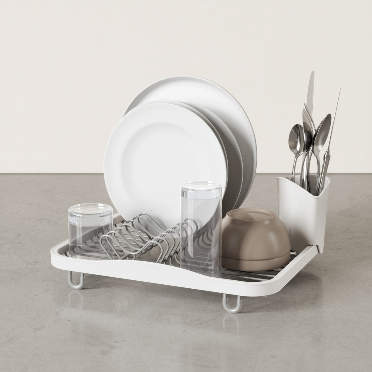 Dish Racks | color: White-Nickel