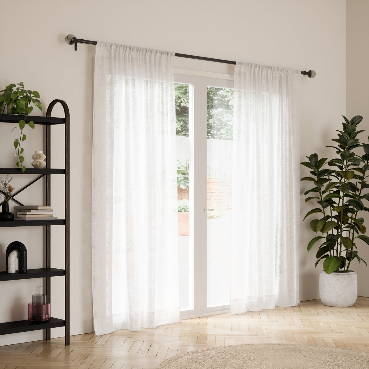 Single Curtain Rods | color: Eco-Friendly Matte-Black | size: 42-120" (107-305 cm) | diameter: 1" (2.5 cm)