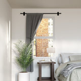 Single Curtain Rods | color: Matte-Black | size: 16-28" (41-71 cm approx) | diameter: 5/8" (1.6cm approx)