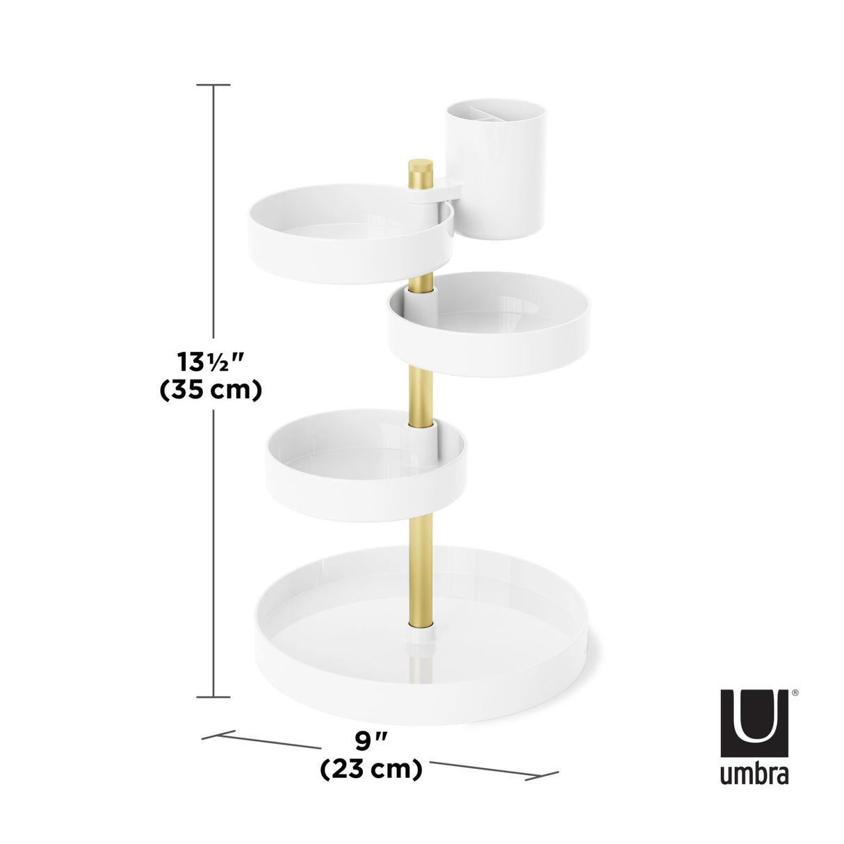 Cosmetic Organizers | color: White-Brass