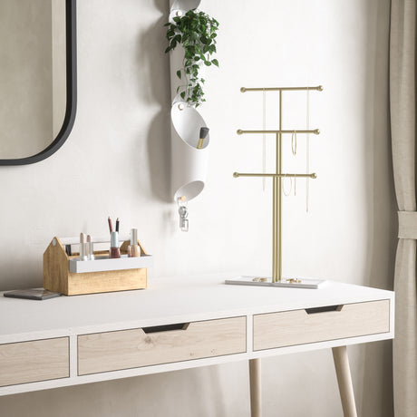 Jewelry Stands | color: White-Brass