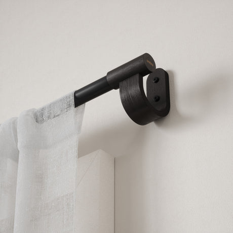 Single Curtain Rods | color: Matte-Black | size: 42-120" (107-305 cm) | diameter: 1" (2.5 cm) | Hover