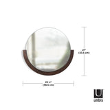 Wall Mirrors | color: Aged-Walnut | size: 22.5" (57cm)