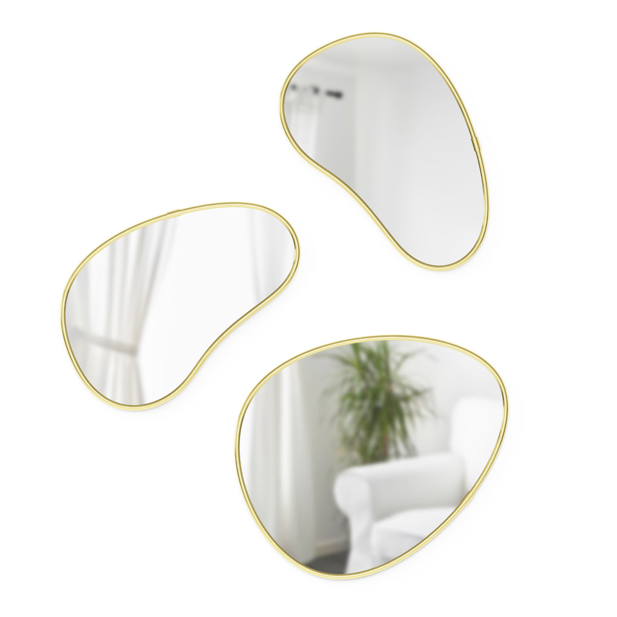 Wall Mirrors | color: Brass