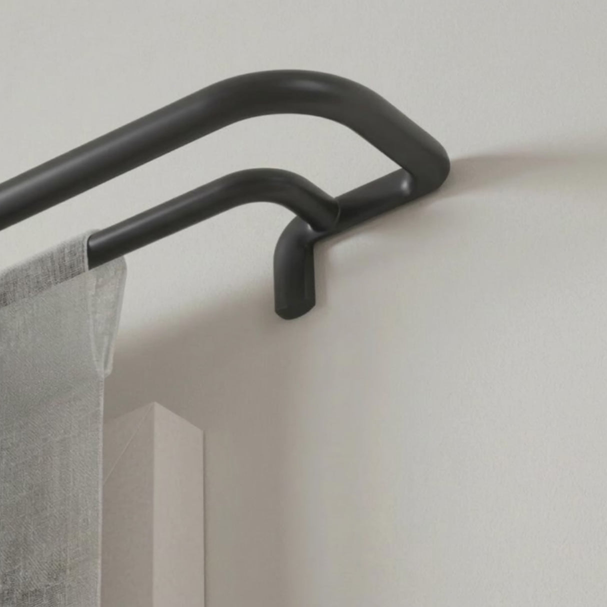 Double Curtain Rods | color: Matte-Black | size: 66-144" (168-365 cm) | diameter: 3/4" (1.9 cm)