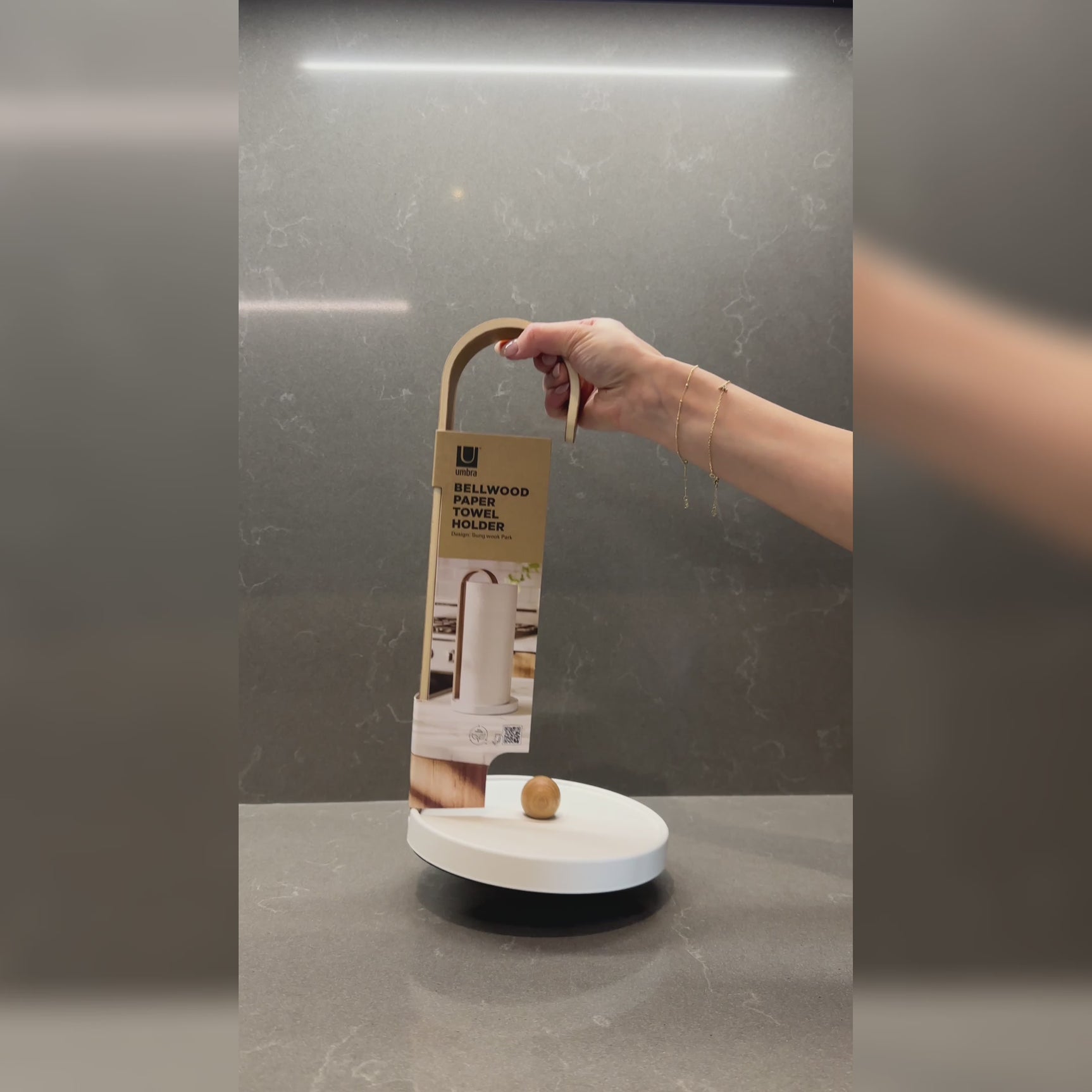 Paper Towel Holders | color: White-Natural