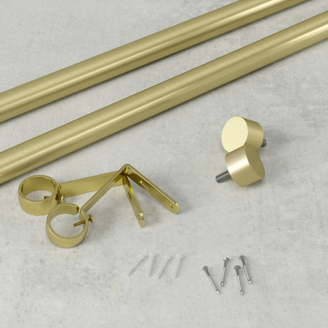 Single Curtain Rods | color: Brass | size: 36-66" (91-168 cm) | diameter: 1" (2.5 cm)