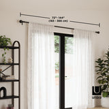 Single Curtain Rods | color: Eco-Friendly Matte-Black | size: 72-144" (183-365 cm) | diameter: 1" (2.5 cm)