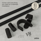 Single Curtain Rods | color: Matte-Black | size: 42-120" (107-305 cm) | diameter: 1" (2.5 cm)