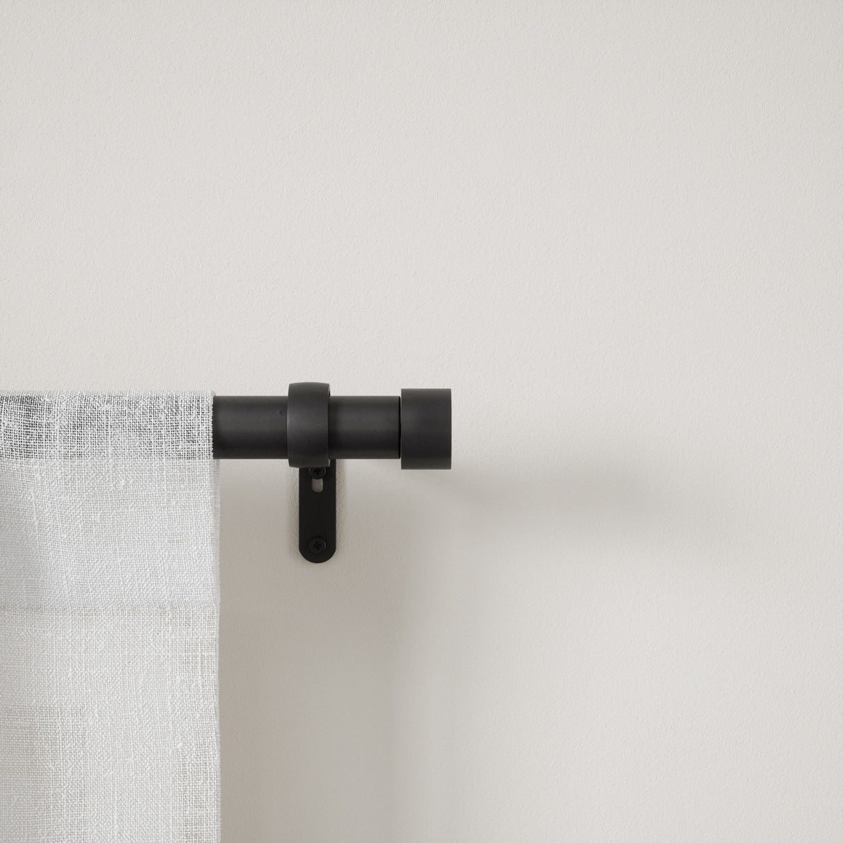 Single Curtain Rods | color: Matte-Black | size: 66-120" (168-305 cm) | diameter: 1" (2.5 cm) | Hover
