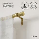 Single Curtain Rods | color: Gold | size: 120-180" (305-457 cm) | diameter: 1" (2.5 cm)