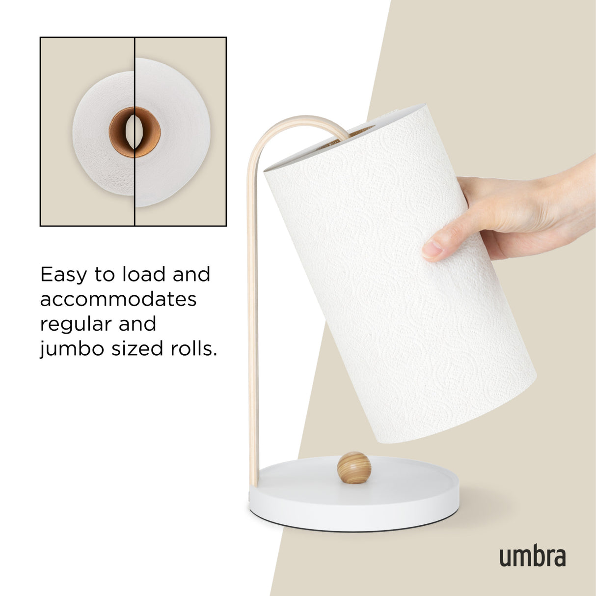 Paper Towel Holders | color: White-Natural