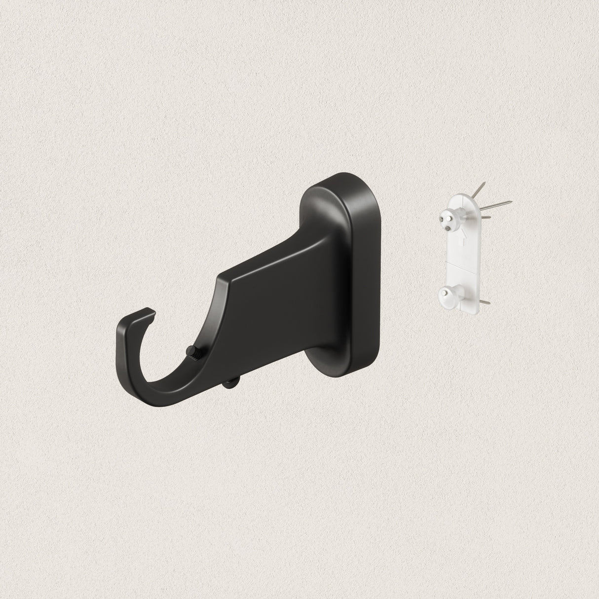 Single Curtain Rods | color: Matte-Black | size: 42-120" (107-305 cm) | diameter: 1" (2.5 cm)