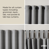 Double Curtain Rods | color: Brushed-Black | size: 36-66" (91-168 cm) | diameter: 1" (2.5 cm)