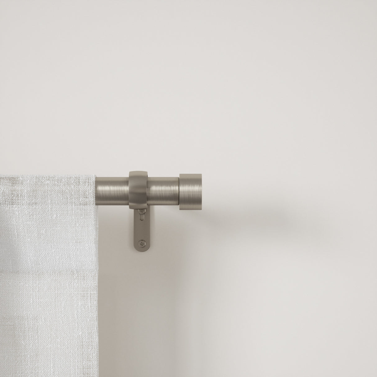 Single Curtain Rods | color: Nickel | size: 120-180" (305-457 cm) | diameter: 1" (2.5 cm) | Hover