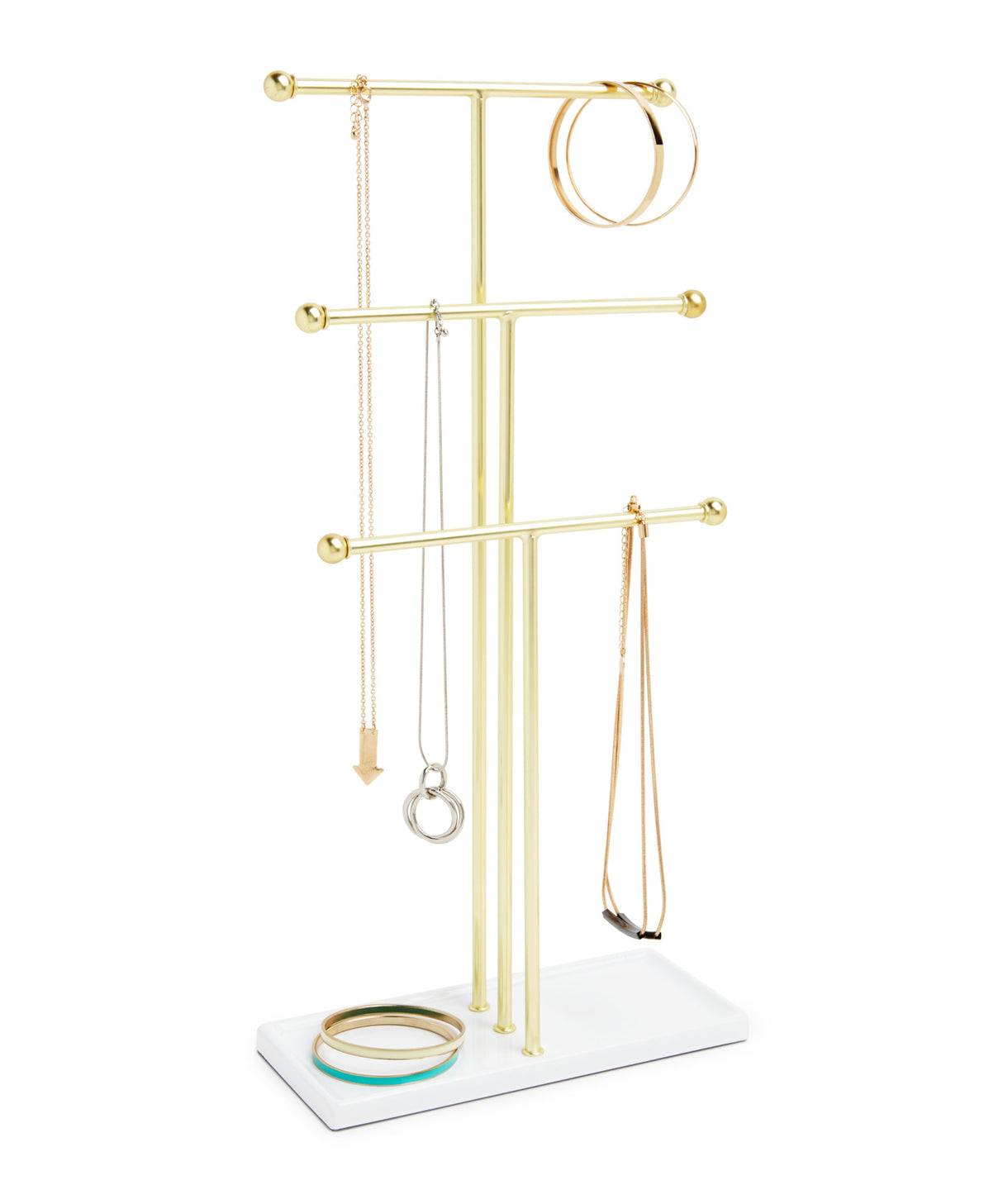 Jewelry Stands | color: White-Brass