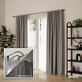 Double Curtain Rods | color: Matte-Nickel | size: 48-88" (122-224 cm) | diameter: 3/4" (1.9 cm)