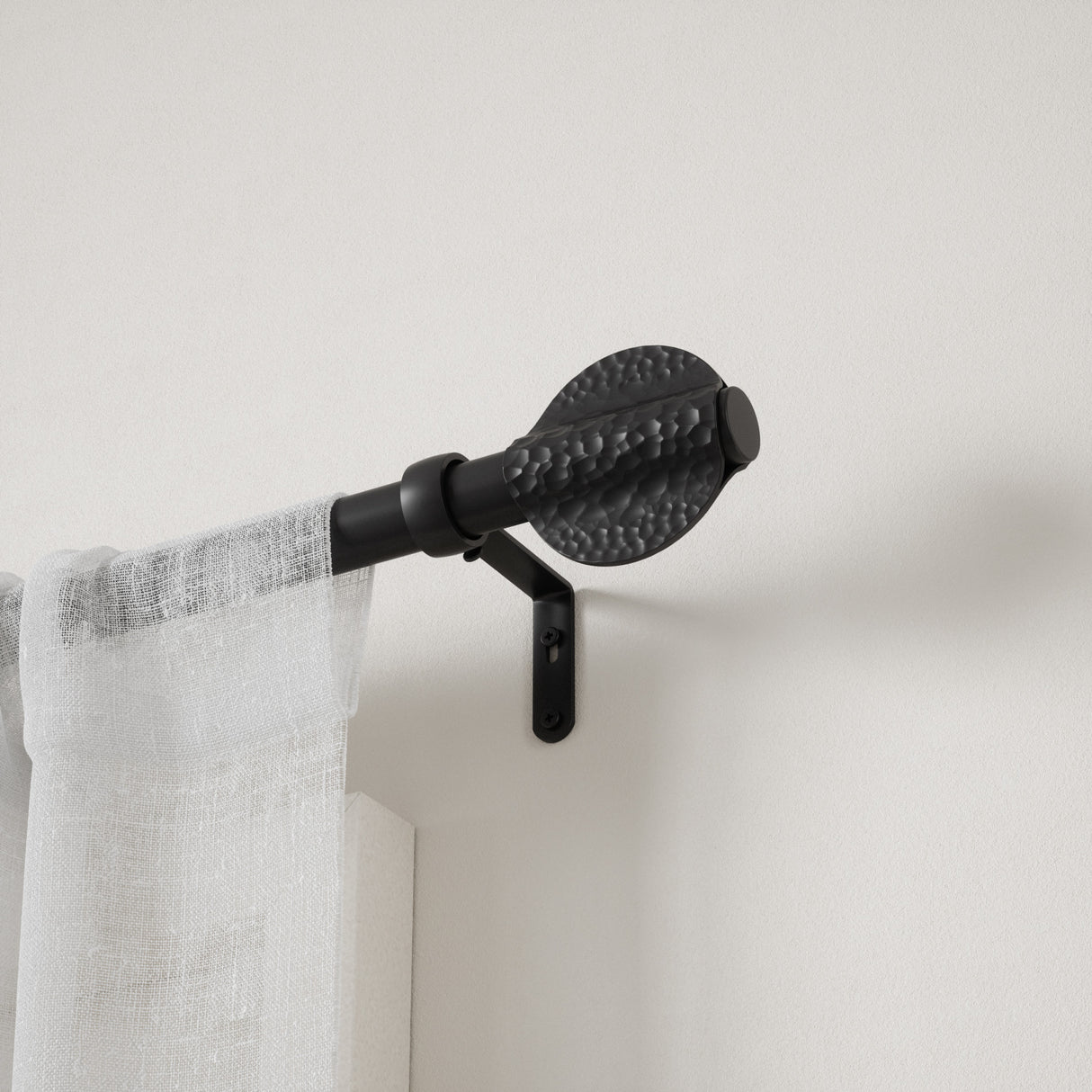 Single Curtain Rods | color: Eco-Friendly Matte-Black | size: 42-120" (107-305 cm) | diameter: 1" (2.5 cm)