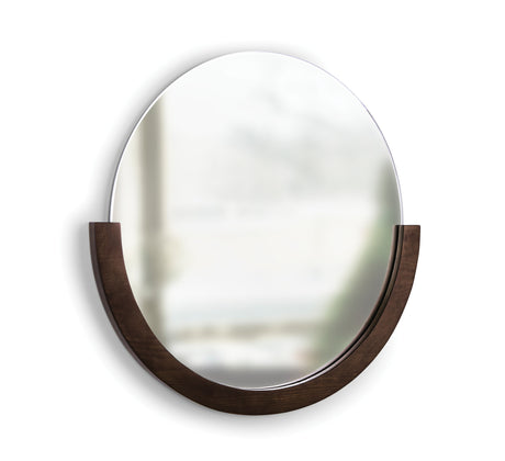 Wall Mirrors | color: Aged-Walnut | size: 22.5" (57cm)