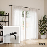 Single Curtain Rods | color: Matte-Black | size: 66-120" (168-305 cm) | diameter: 1" (2.5 cm)