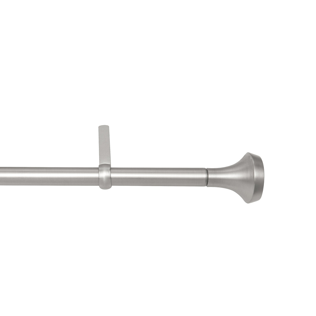 Single Curtain Rods | color: Nickel-Steel | size: 36-72" (91-183 cm) | diameter: 1" (2.5 cm)