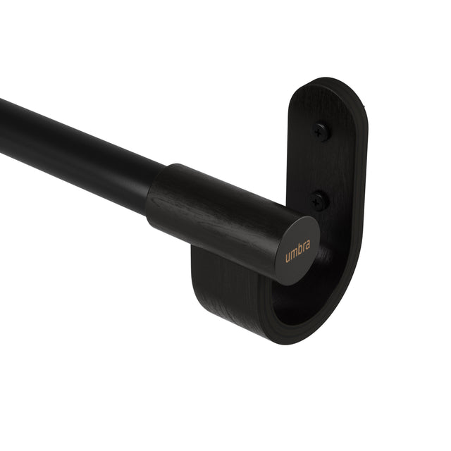 Single Curtain Rods | color: Matte-Black | size: 42-120" (107-305 cm) | diameter: 1" (2.5 cm)