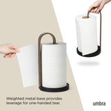 Paper Towel Holders | color: Black/Walnut