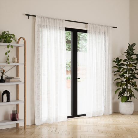 Single Curtain Rods | color: Matte-Black | size: 32-128" (81-325 cm) | diameter: 1" (2.5 cm) | Hover